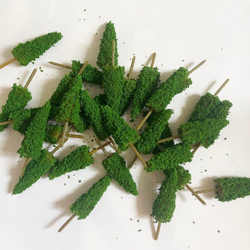 Miniature Model Trees 3.3 Inch Green Pine Trees 15Pcs for
