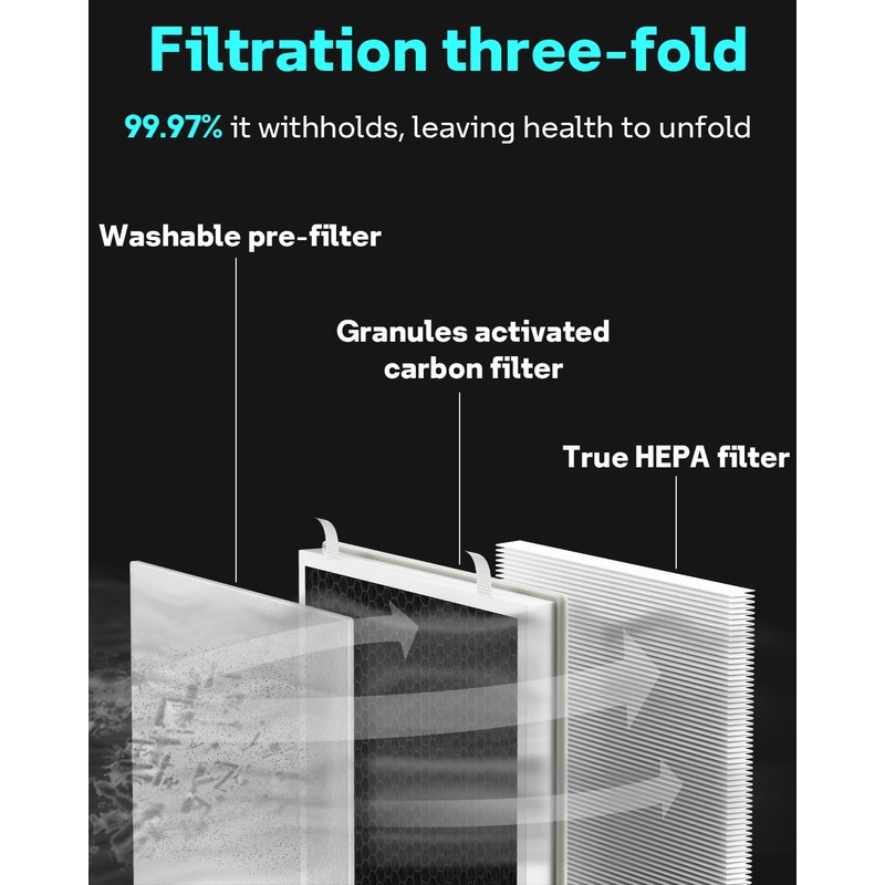 Leemone Vital 100 Replacement Filter Compatible with LEVOIT Vital100 Air