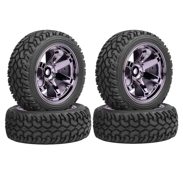 KEEDA 75mm Rubber Tyres and Plastic Wheels for 1/10 RC On Road Car 1/16 RC Rally Car HSP 94123 HPI Kyosho Tamiya