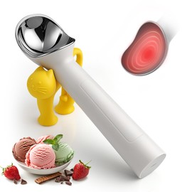 15s Fast Heated Ice Cream Scoop Generation 2.0 - Lightweight USB Rechargeable Electric Scooper for Hard Ice Cream, Heats to 158°F with LED Display, IP67 Waterproof, Easy Grip for Seniors/Kids