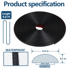 ZOWZOW 9.8 Ft Peel and Stick Trim,Flexible Trim Molding for Backsplash Tile Edge, Self-Adhesive Wall Trim for Corner, Frame Decor Matte Black