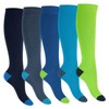 Footstar Children's Cotton Knee Socks (5 Pairs) with Contrasting Heel