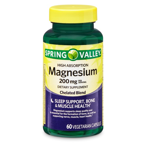 Spring Valley High Absorption Magnesium 200 mg, Sleep Support, 60 Capsules