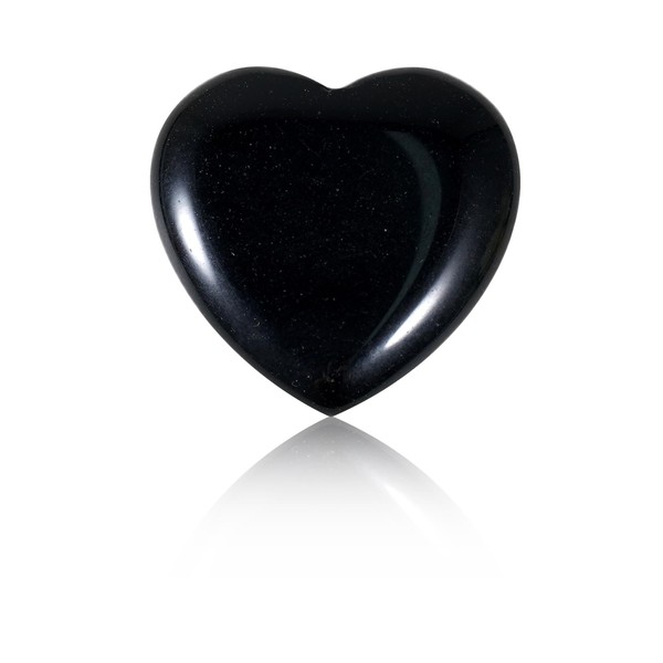 Soulnioi Healing Crystal Obsidian Crystal Heart Stone Mini Love Pocket Stone Tumbled Worry Stone for Reiki Meditation Therapy Stress Relief Home Decor - 1 Piece 20 mm