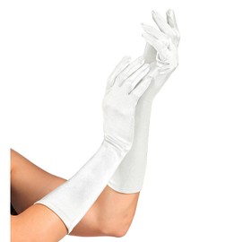 W WIDMANN MILANO Party Fashion - Satin Gloves with Elastane Content, 1 Pair, Length 40 cm, Accessory, 20s, Carnival