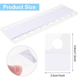 300 Pcs Hang Tabs Clear Hang Tags Round Hole Self-Adhesive Hanging Tabs Plastic Sticker Display Tabs Sticky Tabs for Wall Hanging for Merchandise Retail Displays