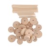 Unfinished Wood Wheels DIY Polished Round Wheel Wooden Pieces for