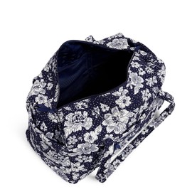 Vera Bradley Women's Cotton Collegiate Large Travel Duffle Bag (Multiple Teams Available), Penn State University Navy/White Rain Garden - Recycled Cotton, One Size