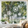 Tanlaby White Dandelion Window Clings Flowers Butterflies Static Window Stickers