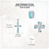 DAYLINLOVE Cross Chain 925 Sterling Silver Turquoise Cross Pendant Necklace