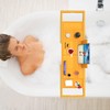 Premium Expandable Bamboo Bathtub Tray Caddy - Fits Most Bath