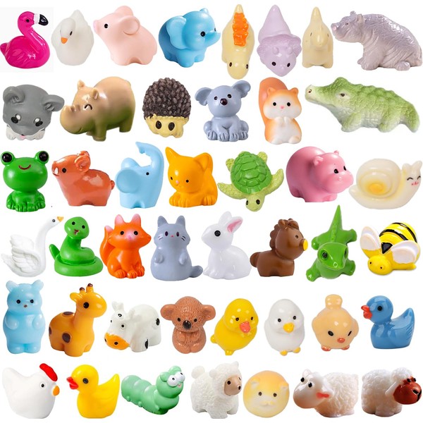 46pcs Mini Resin Animal Styles Tiny Resin Animals
