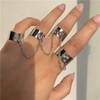 Yienate Punk Silver One Piece Ring Chain Finger Chain Slave