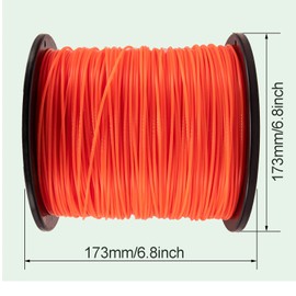 HOTS Round 095 Trimmer Line, 095 Weed Eater String, Commercial Grade Round Nylon String Trimmer line 095 Replacement for Husqvarna, Ryobi, Echo, Weed Eater Trimmer line-0.095inch-855ft-3lb(Orange)