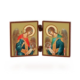 NKlaus Diptych Archangel Michael and Gabriel Icon Travel Altar