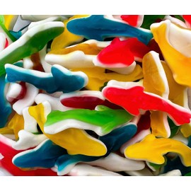 Gummy Sharks Candy - 2 Pound Bulk Pack (About 150 Count) - Assorted Fruit Flavors
