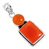Jeweloporium Natural Orange Carnelian 925 Silver Pendant for Women Stone