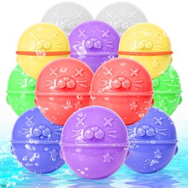 12Pcs Reusable Water Balloons, Water Balls for Kids & Adults, Self-Sealing Refillable Quick Fill Magnetic Splash Balls, Pool Beach Toys for Kids Ages 3-15, Summer Activities & Outdoor Games for Family