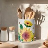 Sunddo Sunflower Utensil Holder, 6.7" Large Utensil Crock, Ceramic Cooking