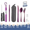 Portable Travel Reusable Utensils Silverware with Case,Travel Camping Cutlery set,Chopsticks