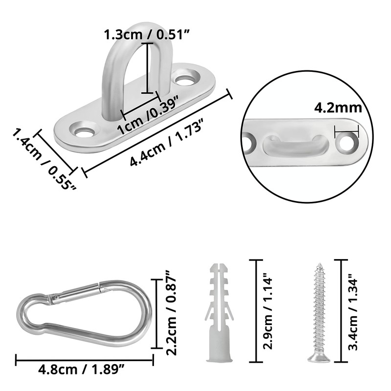 Belle Vous Stainless Steel U-Shaped Hooks (6 Pack) - Heavy