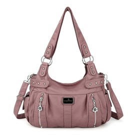 Angelkiss Large Purses and Handbags for Women Washed Faux Leather Crossbody Hobo Satchel Shoulder Handbag Tote Purse