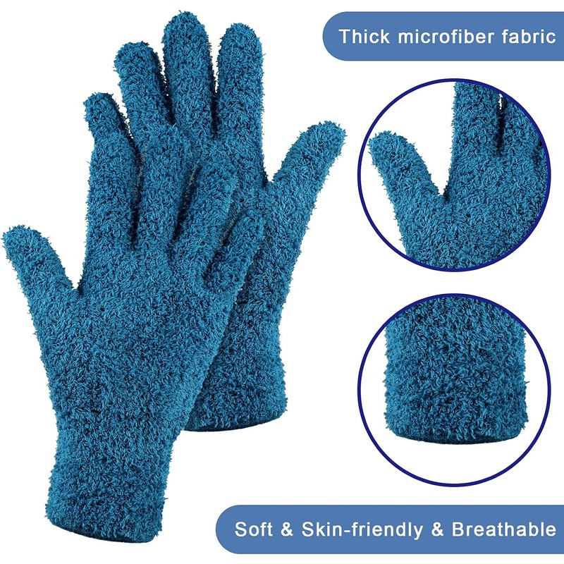 Bencailor 6 Pairs Microfiber Dusting Gloves, Dusting Cleaning Gloves Microfiber