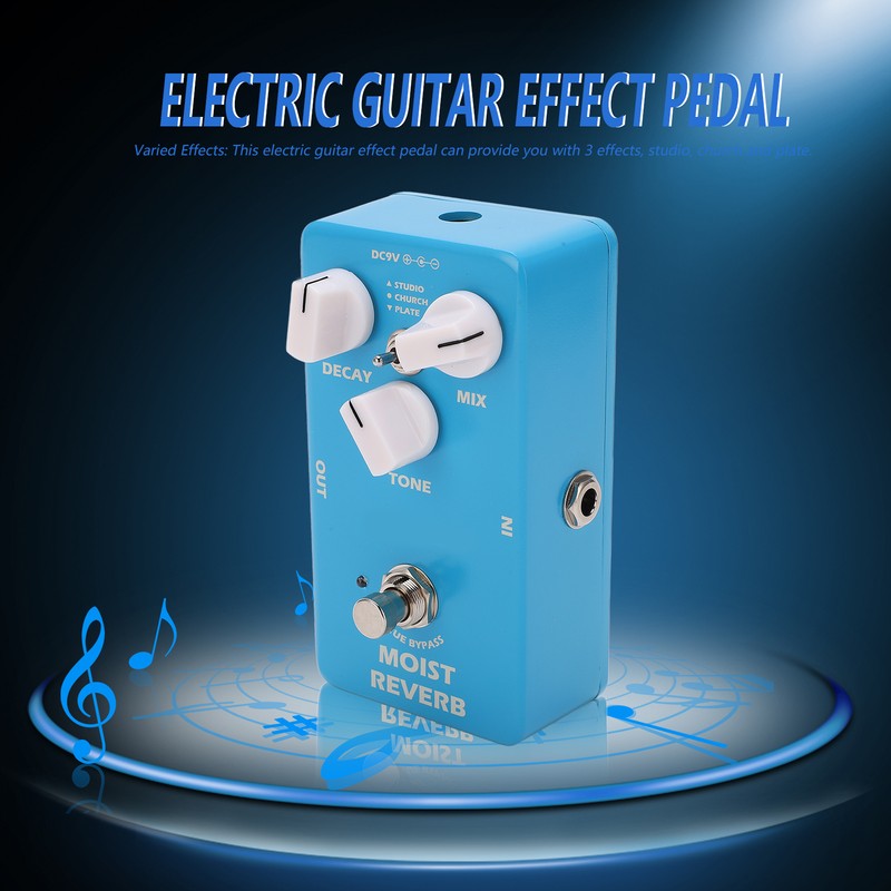Electric Guitar Effect Pedal Moist Reverb 3 Modes Adjustable Single