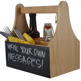 Acense Wooden condiment caddy (Acense Natural Wooden 4 Compartments Condiment Caddy)