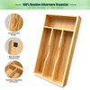 guiogc Bamboo Kitchen Drawer Silverware Organizer, 7 Inch Silverware Utensils