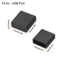 uxcell 60pcs USB 2.0 Port Cap Cover Anti Dust Silicone Protector for USB Male USB Data Cable, Black
