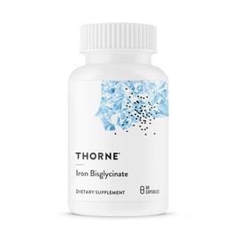 Thorne Iron Bisglycinate - 25 mg - Optimal Absorption - Support Red Blood Cell Formation - Fight Fatigue and Other Symptoms of Iron Deficiency - NSF Certified for Sport - Gluten-Free - 60 Capsules