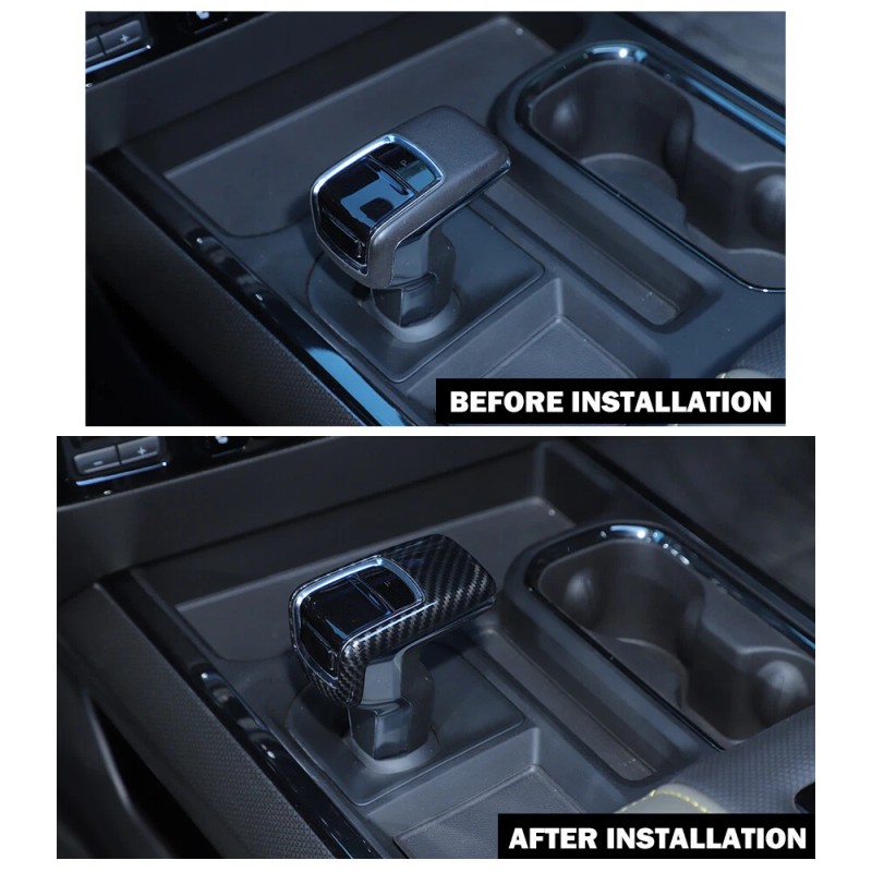 CheroCar Carbon Fiber Gear Shift Knob Cover Trim Decorative For