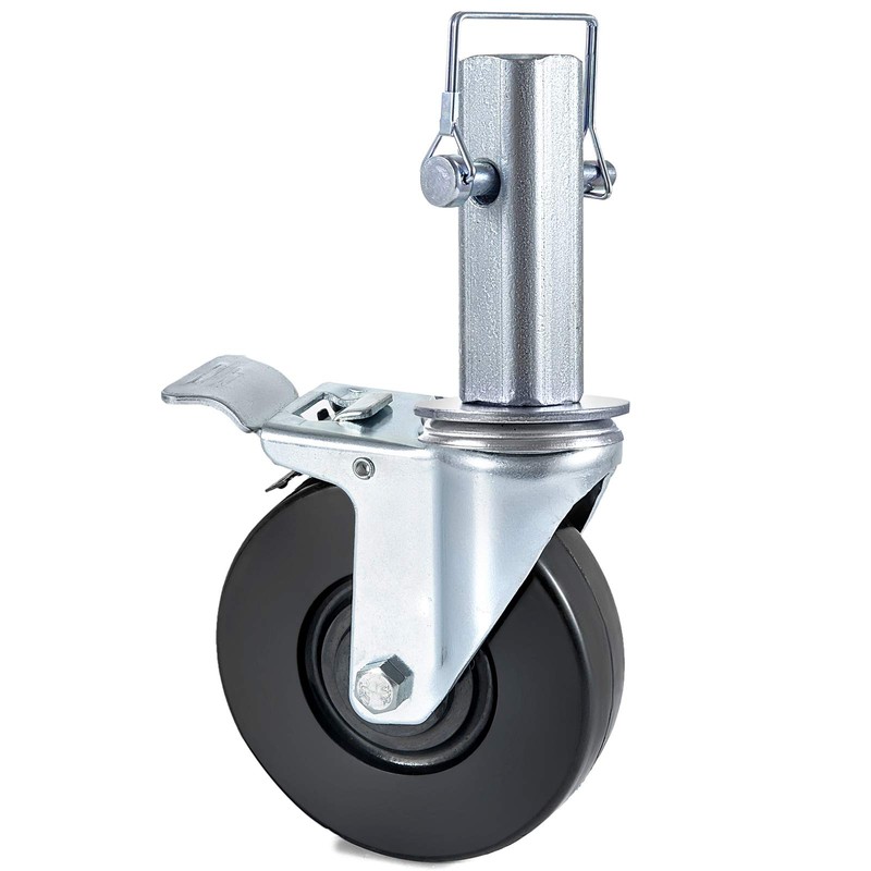BestEquip 4 Pack 5Inch Scaffolding Rubber Swivel Caster Wheels with