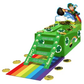 Aviski St Patricks Day Decorations, Catch a Leprechaun Trap DIY Craft Set for Kids Party Supplies, Including Rainbow, Ladder, Coins, Shamrock