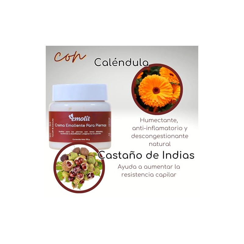 Crema Emoiente Para Piernas y Venas Dilatadas Emolit 150g, Refresca,