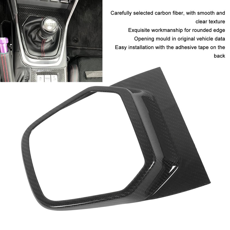 Car Gear Box Cover Trim Carbon Fiber Console Shifter Panel