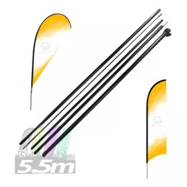 Sesuconsa by Proveer de Mexico Asta De Bandera 5.5m + Base Estructura Cruceta + Pivote