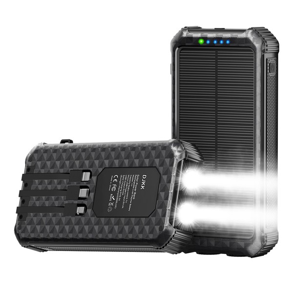 Solar Charger Power Bank 46800mAh, Solar Phone Charger Built-in 3