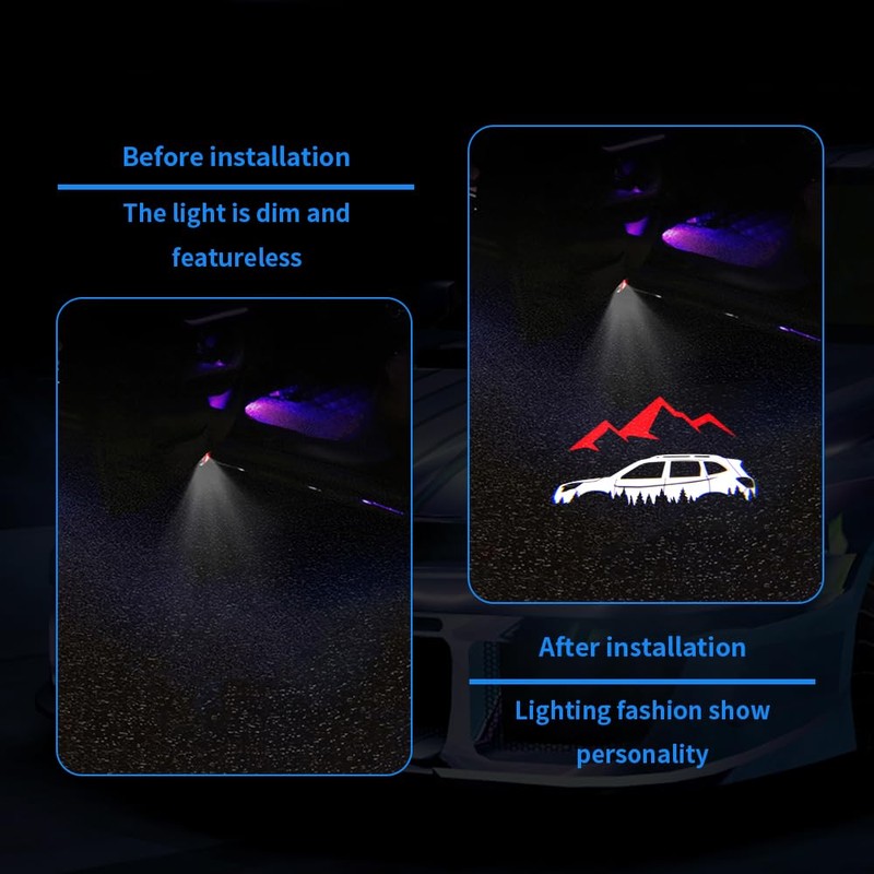 2 pcs Non-Fading LED Car Door Logo Lights Courtesy Projector