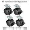Multibao 4xPcs 1.5 Inch Castor Wheel Swivel Caster Plate Mounted