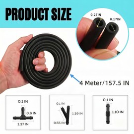 Windshield Washer Hose Kit,4M Rubber Hose with 36 Pcs Leak-Proof Connectors,Fits Washer Pumps & Nozzles for Most Cars, Trucks, SUV