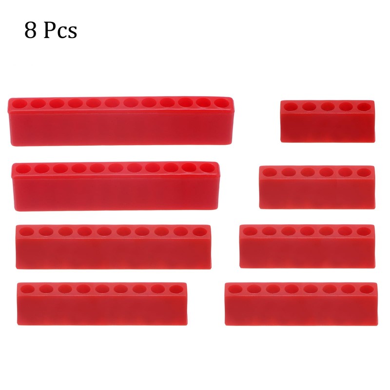 sourcing map 8pcs Plastic Hex Shank Screwdriver Bit Holder Organizer