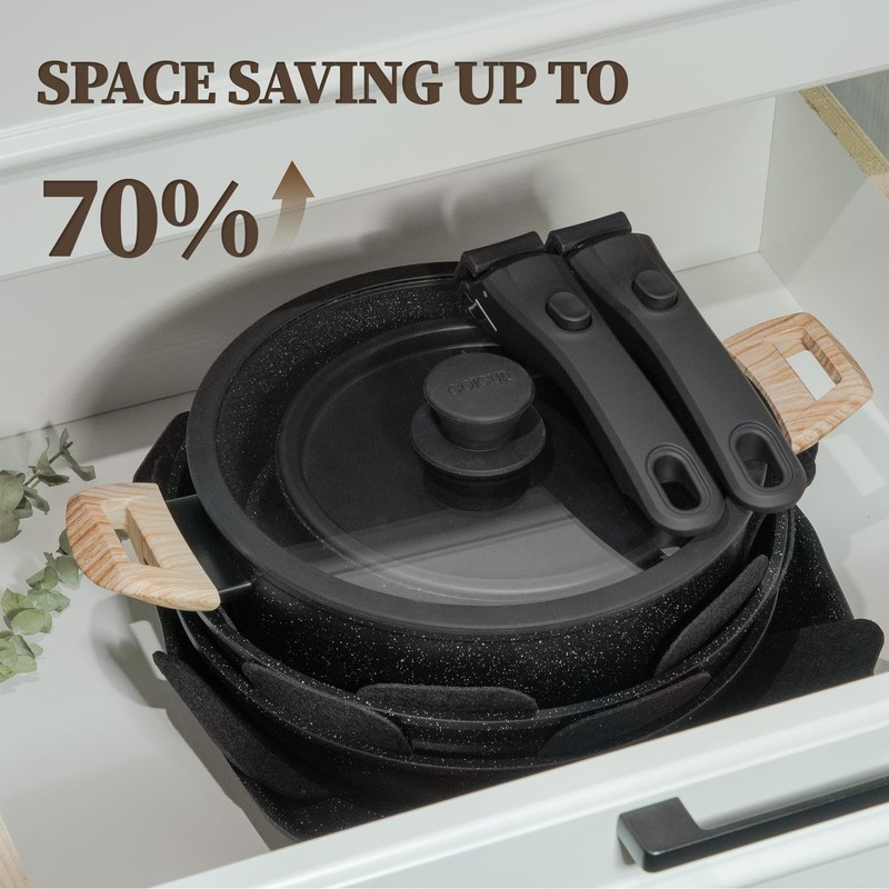 23Pcs Ceramic Cookware Set Non Stick Pots and Pans Set
