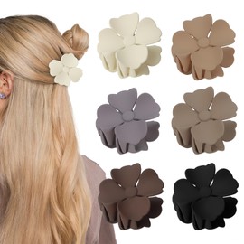 CUSARA Flower Hair Claw Clips for Women Girls Non Slip Elegant Claw Clip Strong Hold 6 PCS Medium Flower Girls Hair Accessories