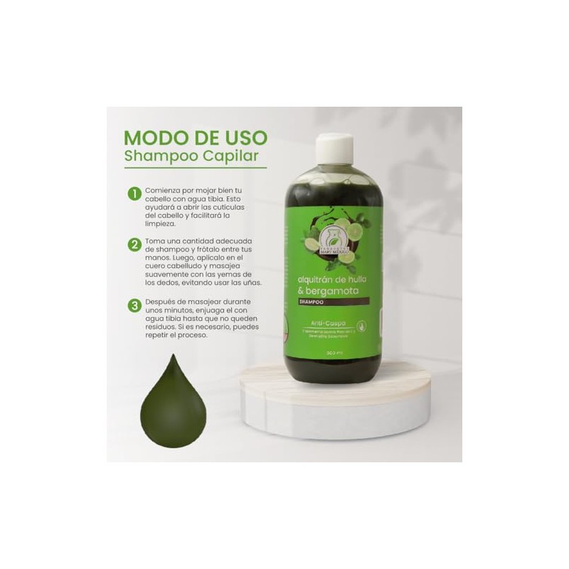 Shampoo De Alquitrán Y Bergamota Anti-Caspa Productos Mart Mexico 500