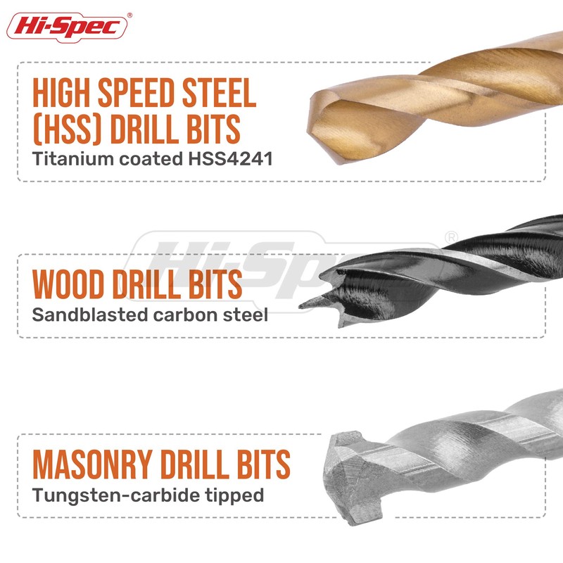 Hi-Spec Hi-Spec 130pc Mixed Multi Drill Bit Set. 1 to