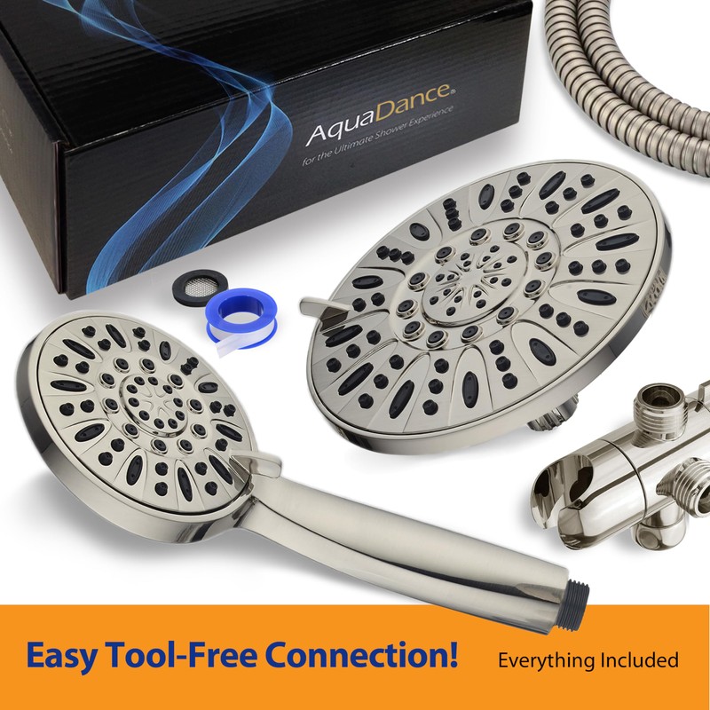 AquaDance 7" Premium High Pressure 3-Way Rainfall Combo with Stainless