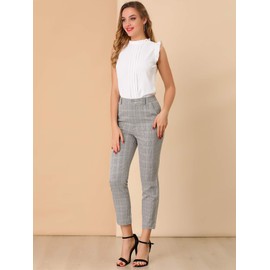 Allegra K Women's Work Dress Pants High Waisted Office Ankle Pants X-Large Light Brown