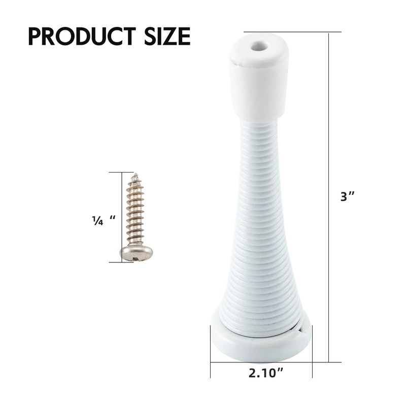 HOME MASTER HARDWARE 12 Pack Spring Door Stops, 3 Inch